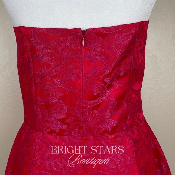 Rare Strapless Dress ASO Gabrielle Solis Desperate Housewives Red Pink Brocade - Picture 10 of 10